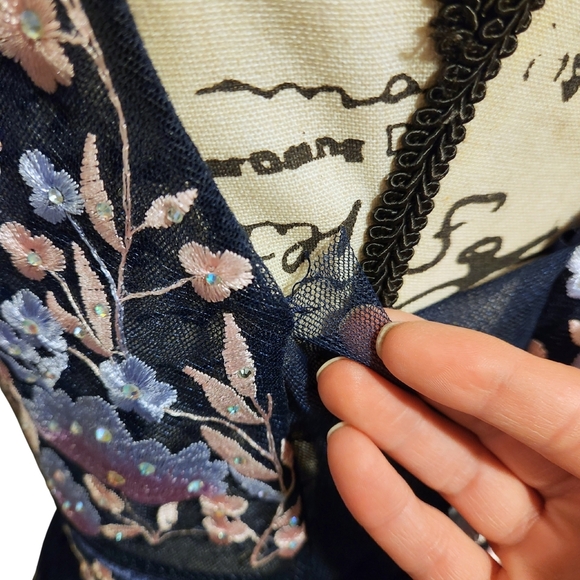 TLC Say Yes To The Prom Embellished Floral Navy Dress - Picture 11 of 17